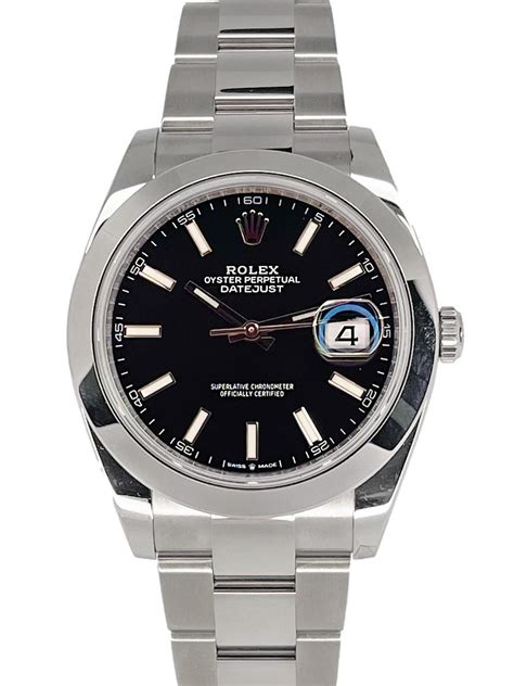 rolex datejust 26mm stainless steel bracelet jet black dial